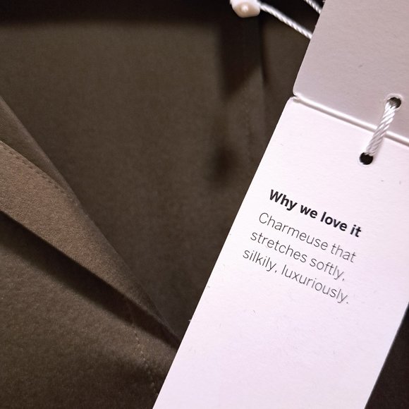 Eileen Fisher Sand-Washed Silk Charmeuse Mandarin-Collar Tunic Olive Size 1X - Picture 9 of 12